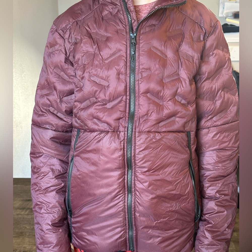 Women’s Packable Puffer Jacket Purple Lightweight Hooded Active Coat size small